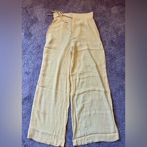 Zara yellow polka dot wide leg flowy pants - Size extra small